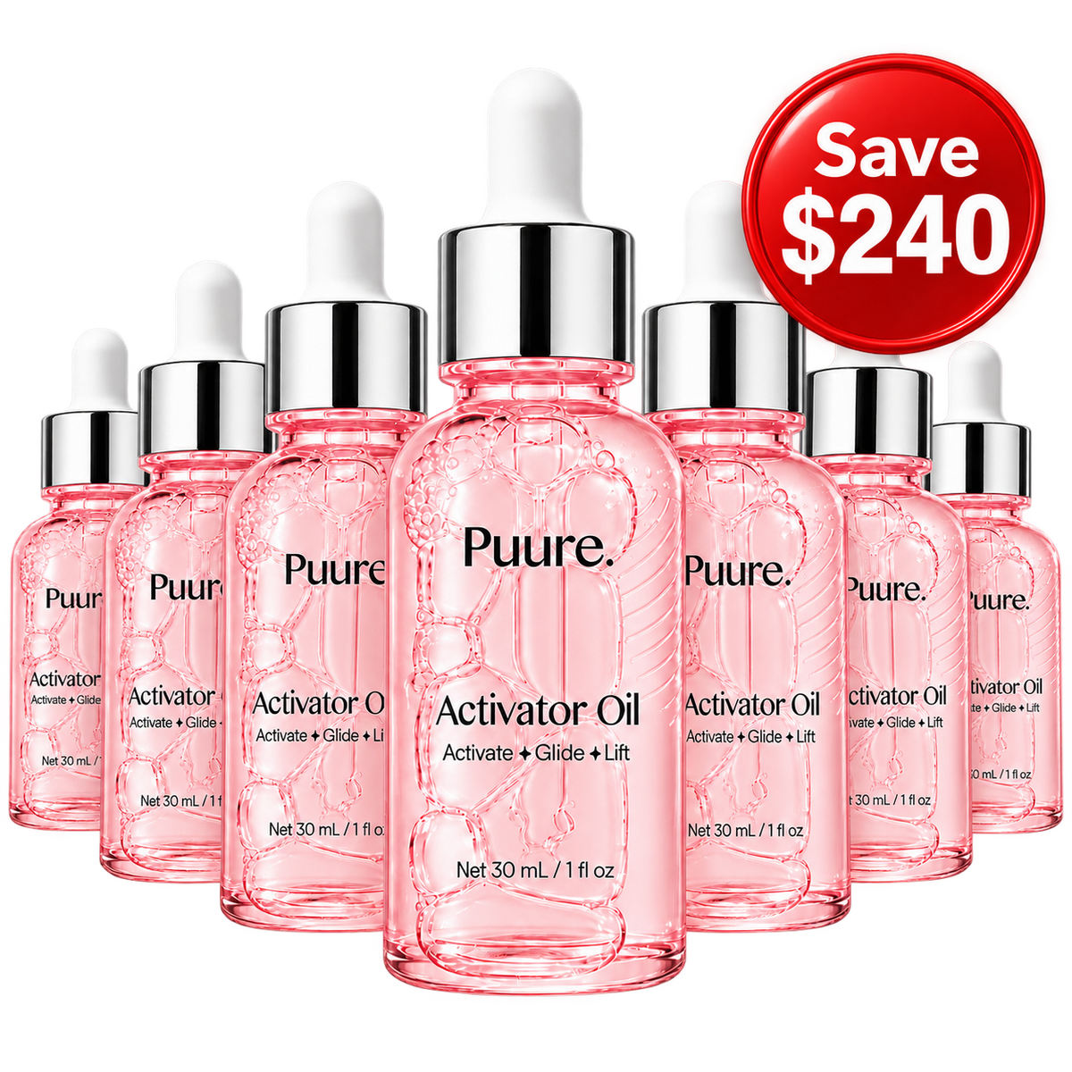6 bottles of Puure TriRed Activator Oil