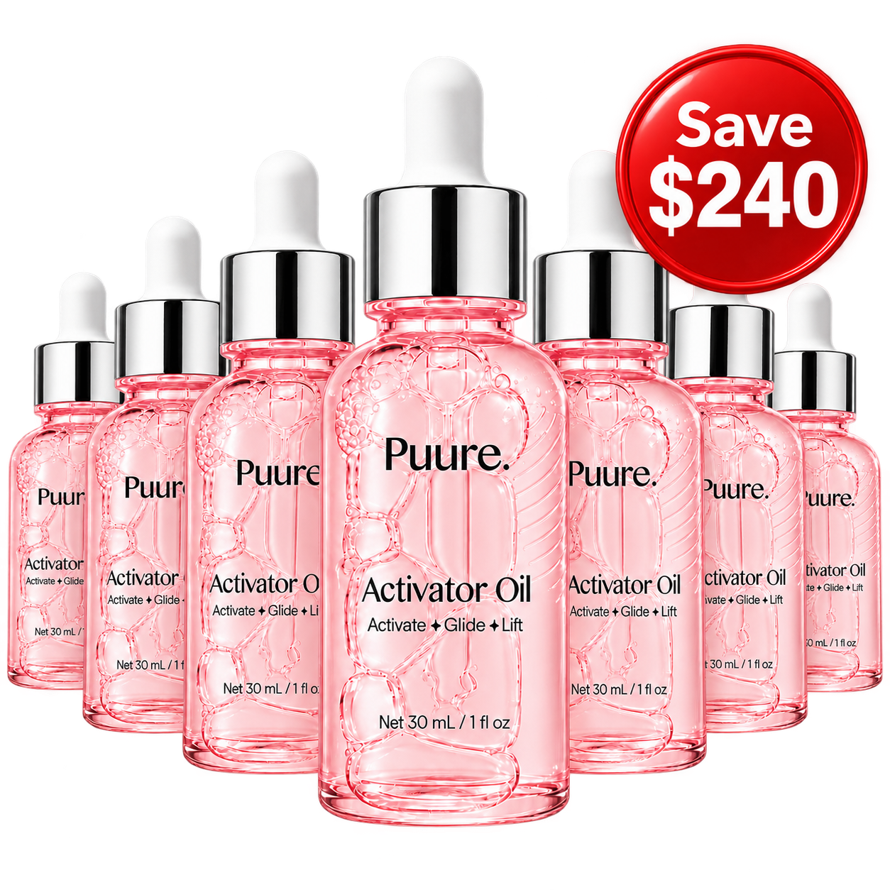 6 bottles of Puure TriRed Activator Oil